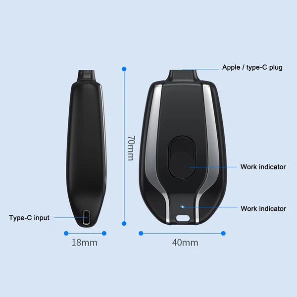 Portable Mini Keychain Power Bank 2000mAh