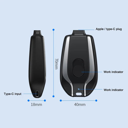 Portable Mini Keychain Power Bank 2000mAh